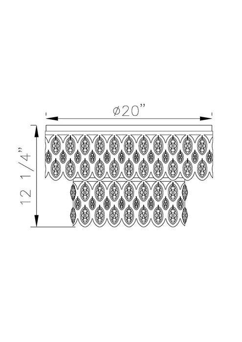 Z-Lite 822F20-HB Nine Light Flush Mount, Heirloom Brass