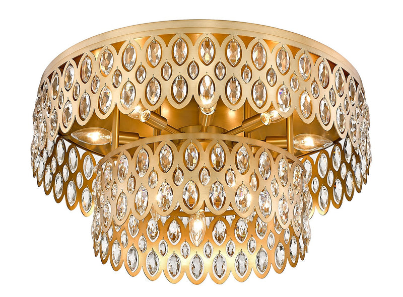 Z-Lite 822F24-HB 12 Light Flush Mount, Heirloom Brass