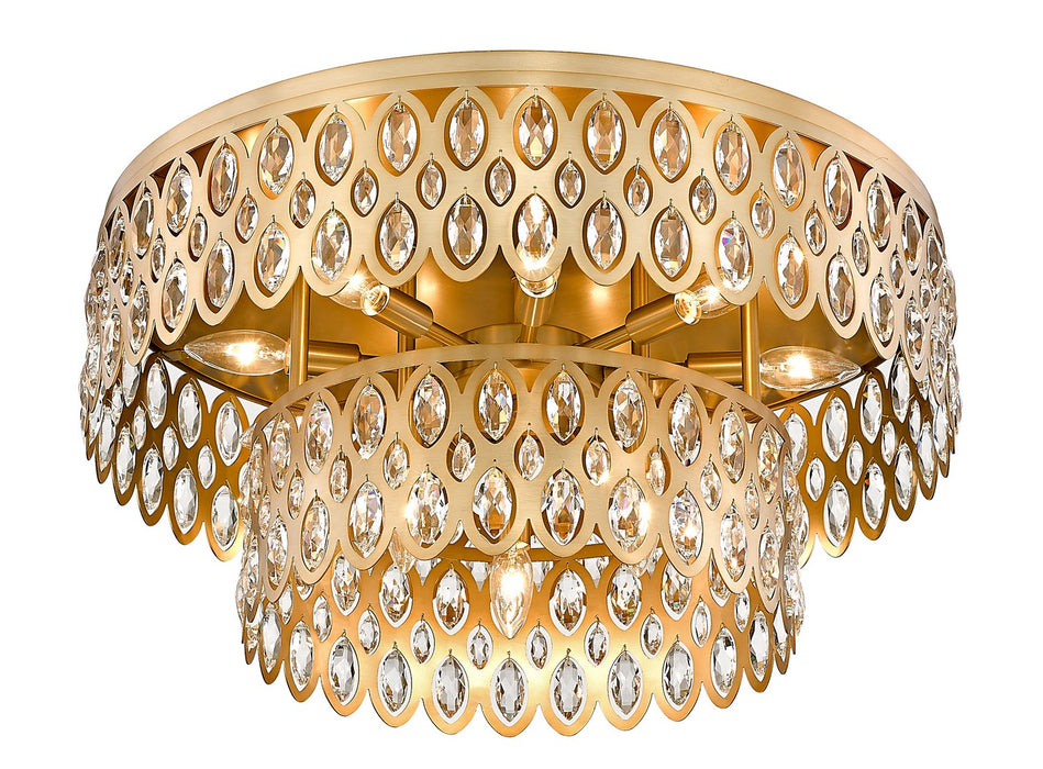 Z-Lite 822F24-HB 12 Light Flush Mount, Heirloom Brass