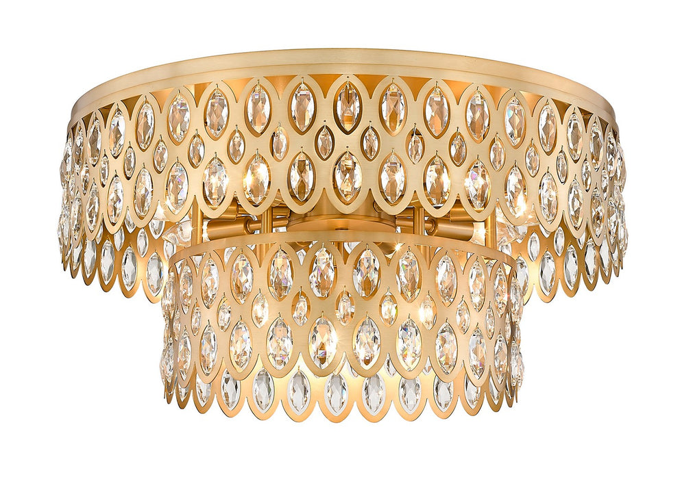 Z-Lite 822F24-HB 12 Light Flush Mount, Heirloom Brass