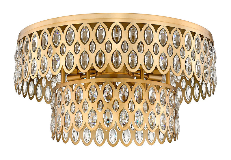 Z-Lite 822F24-HB 12 Light Flush Mount, Heirloom Brass