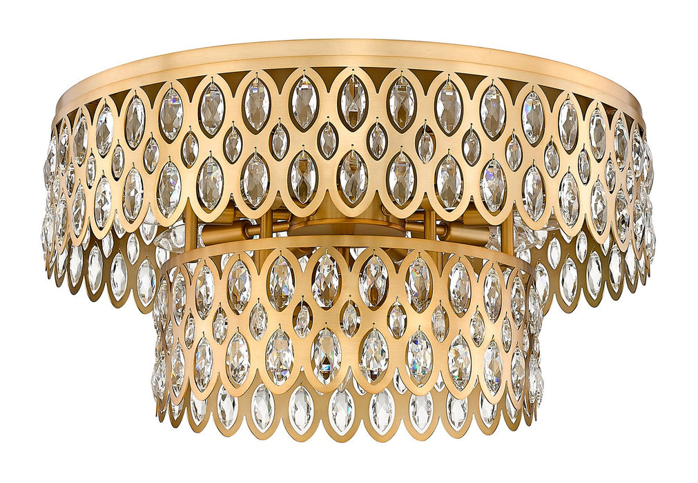 Z-Lite 822F24-HB 12 Light Flush Mount, Heirloom Brass
