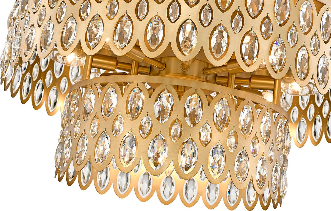 Z-Lite 822F24-HB 12 Light Flush Mount, Heirloom Brass