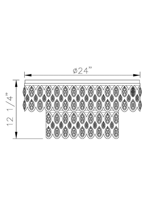Z-Lite 822F24-HB 12 Light Flush Mount, Heirloom Brass
