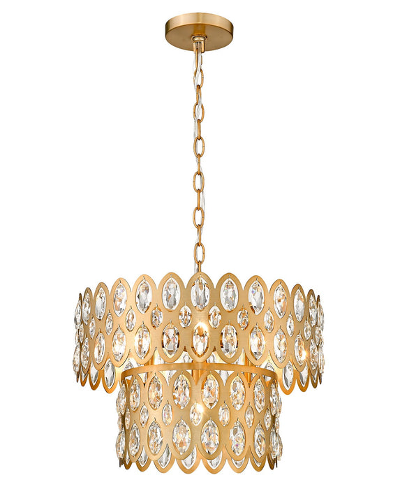 Z-Lite 822P15-HB Five Light Pendant, Heirloom Brass