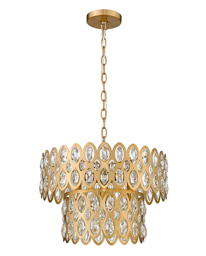 Z-Lite 822P15-HB Five Light Pendant, Heirloom Brass