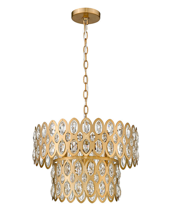 Z-Lite 822P15-HB Five Light Pendant, Heirloom Brass