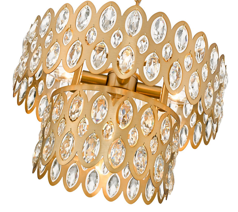 Z-Lite 822P15-HB Five Light Pendant, Heirloom Brass