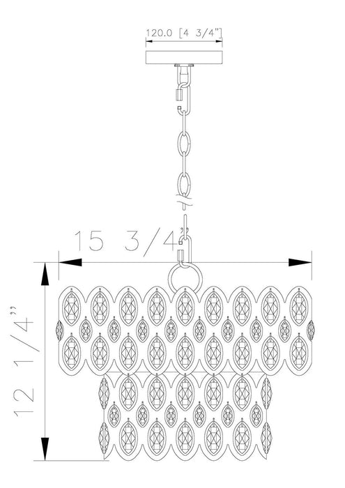 Z-Lite 822P15-HB Five Light Pendant, Heirloom Brass