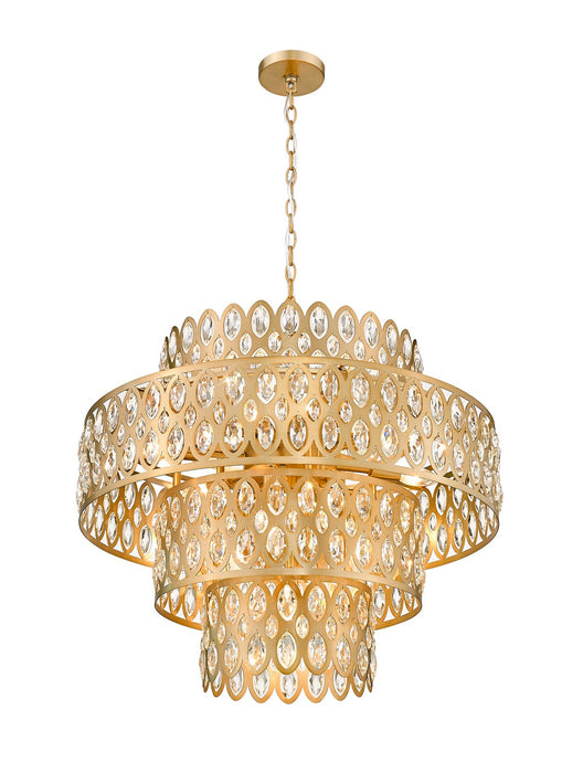 Z-Lite 822P26-HB 13 Light Chandelier, Heirloom Brass
