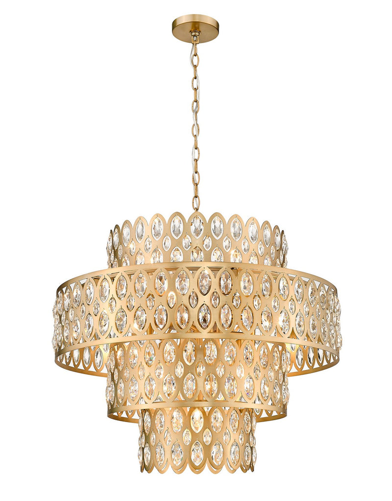 Z-Lite 822P26-HB 13 Light Chandelier, Heirloom Brass