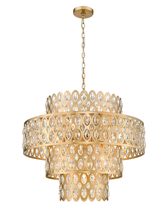 Z-Lite 822P26-HB 13 Light Chandelier, Heirloom Brass