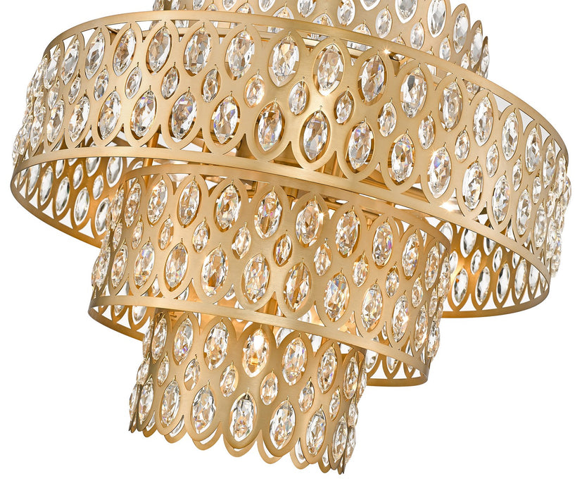Z-Lite 822P26-HB 13 Light Chandelier, Heirloom Brass