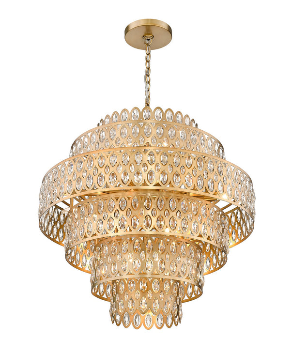Z-Lite 822P32-HB 17 Light Chandelier, Heirloom Brass