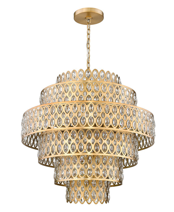 Z-Lite 822P32-HB 17 Light Chandelier, Heirloom Brass