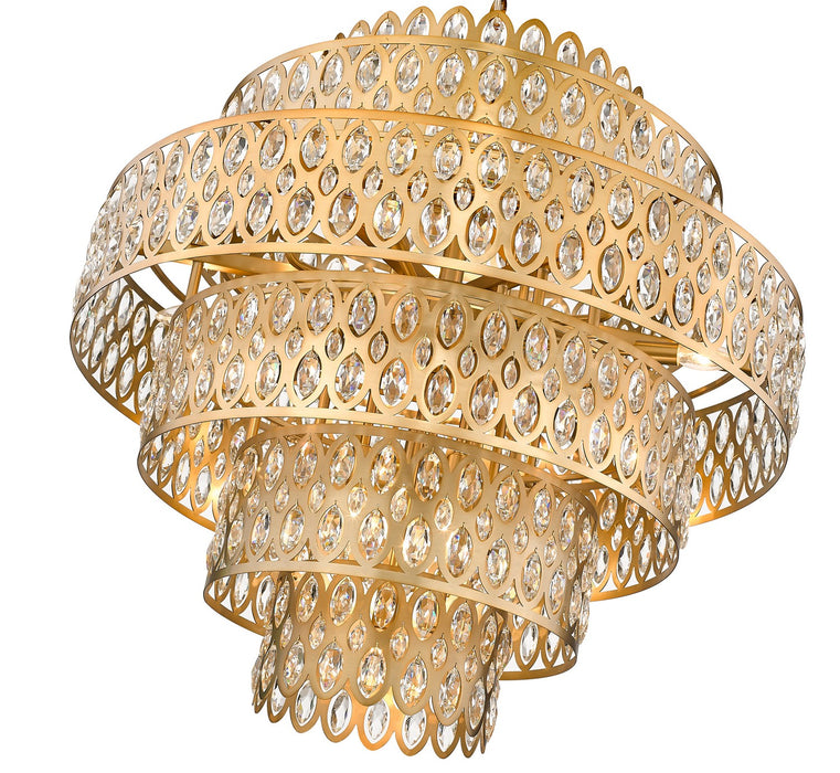 Z-Lite 822P32-HB 17 Light Chandelier, Heirloom Brass