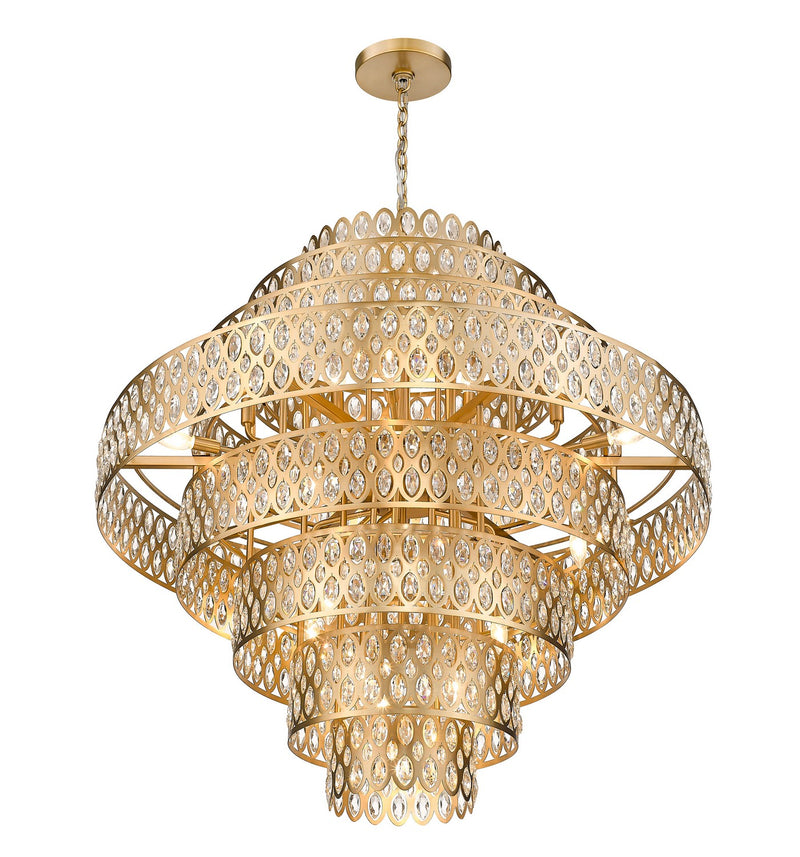 Z-Lite 822P45-HB 25 Light Chandelier, Heirloom Brass