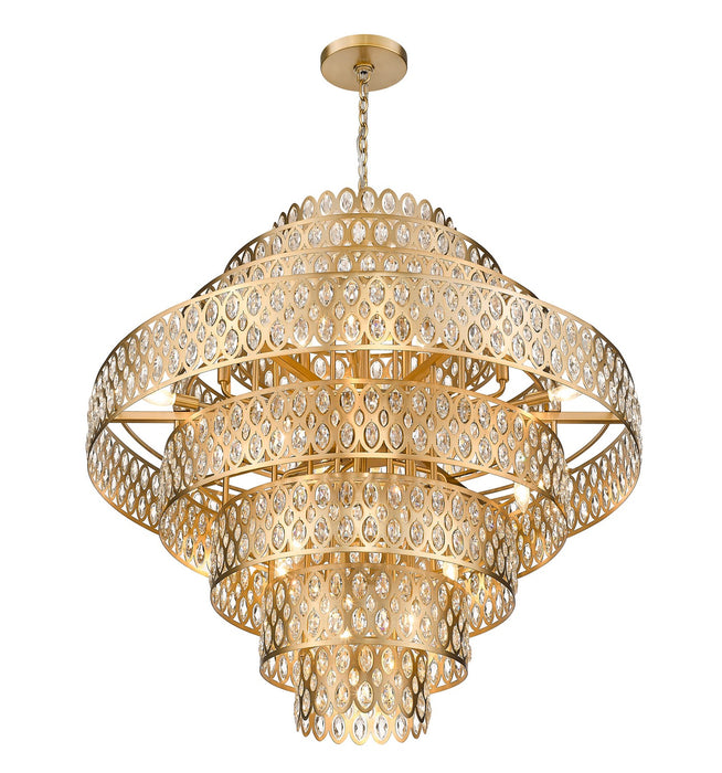 Z-Lite 822P45-HB 25 Light Chandelier, Heirloom Brass