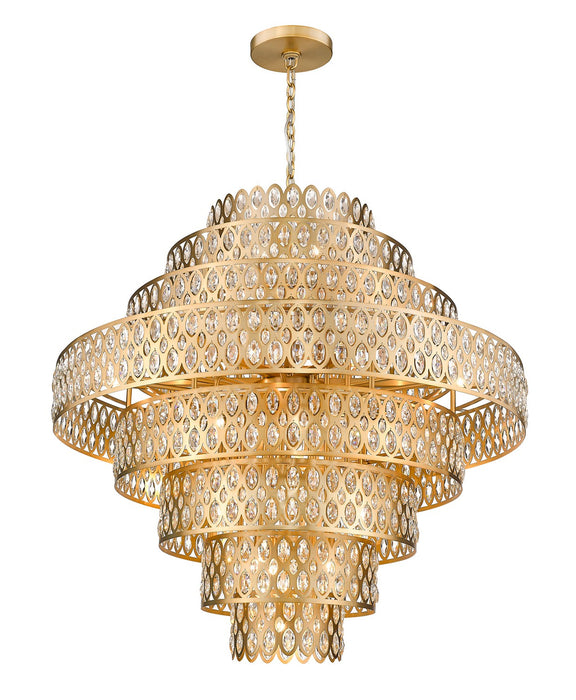 Z-Lite 822P45-HB 25 Light Chandelier, Heirloom Brass