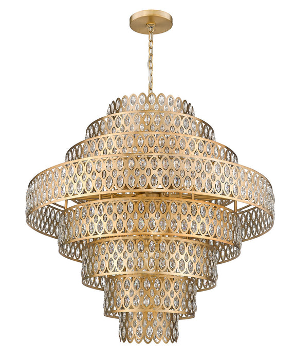 Z-Lite 822P45-HB 25 Light Chandelier, Heirloom Brass