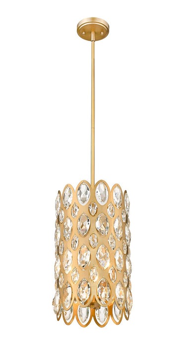 Z-Lite 822P9-HB Three Light Pendant, Heirloom Brass