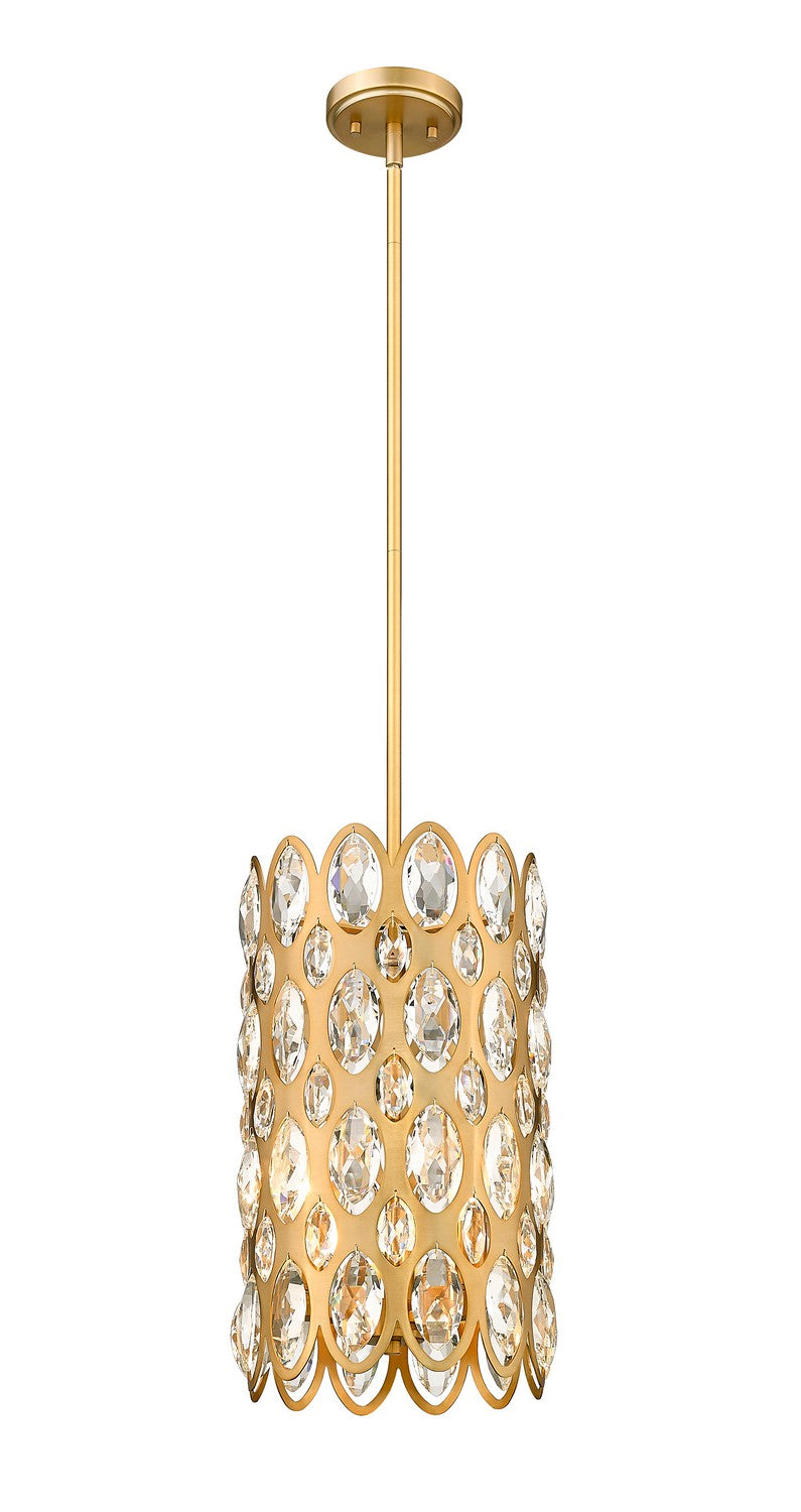 Z-Lite 822P9-HB Three Light Pendant, Heirloom Brass