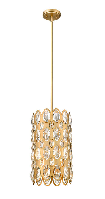Z-Lite 822P9-HB Three Light Pendant, Heirloom Brass