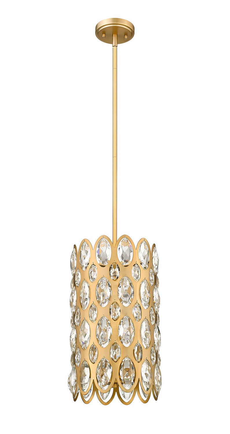 Z-Lite 822P9-HB Three Light Pendant, Heirloom Brass