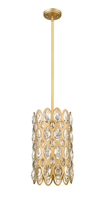 Z-Lite 822P9-HB Three Light Pendant, Heirloom Brass