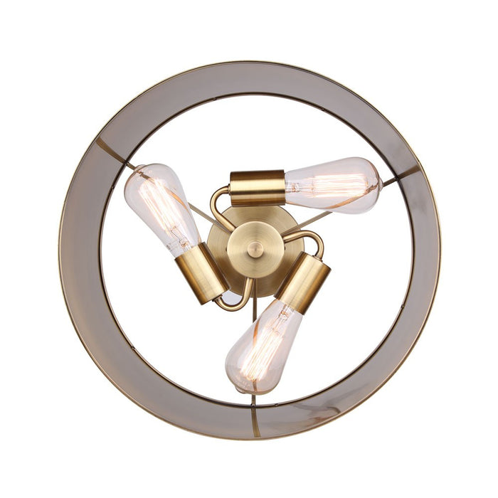 Canarm ISF669B03GD Three Light Semi-Flush Mount, Gold