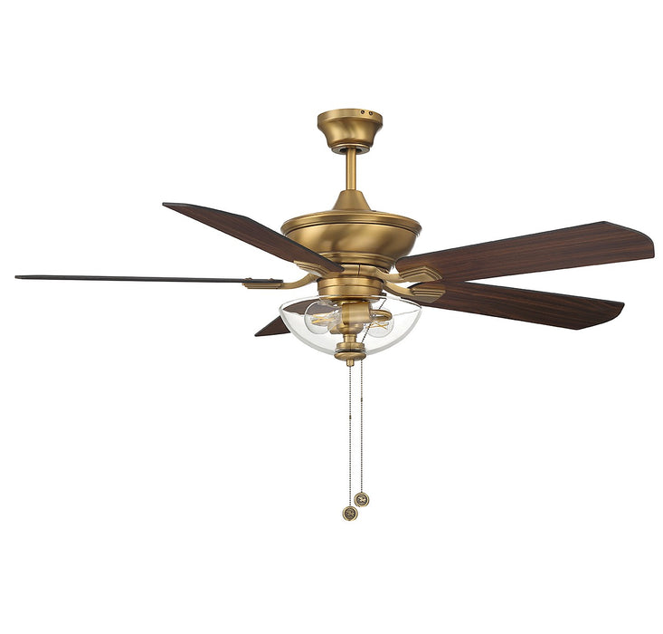 Meridian M2026NBRV 52" Outdoor Ceiling Fan, Natural Brass