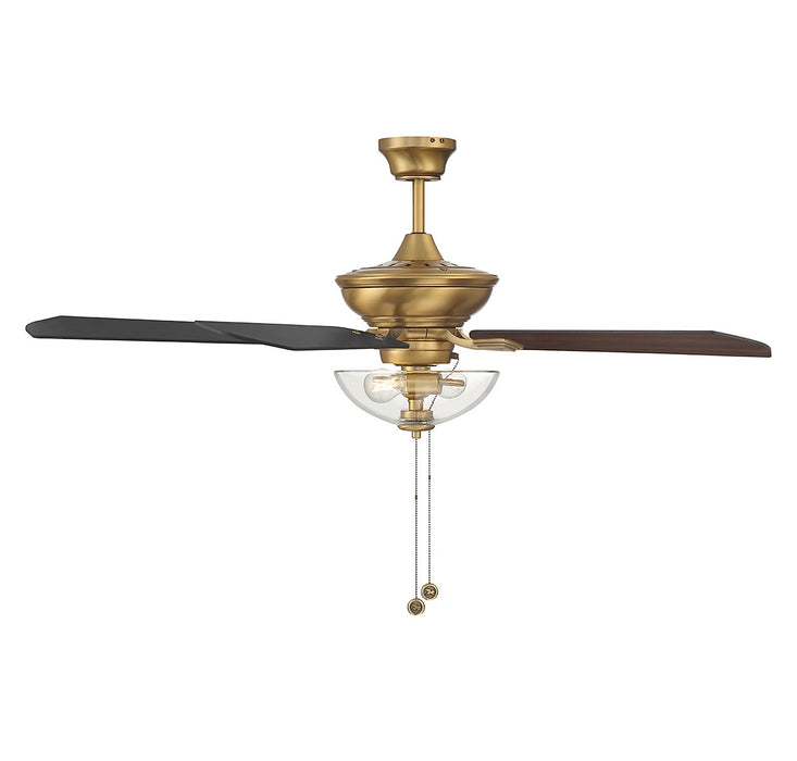 Meridian M2026NBRV 52" Outdoor Ceiling Fan, Natural Brass