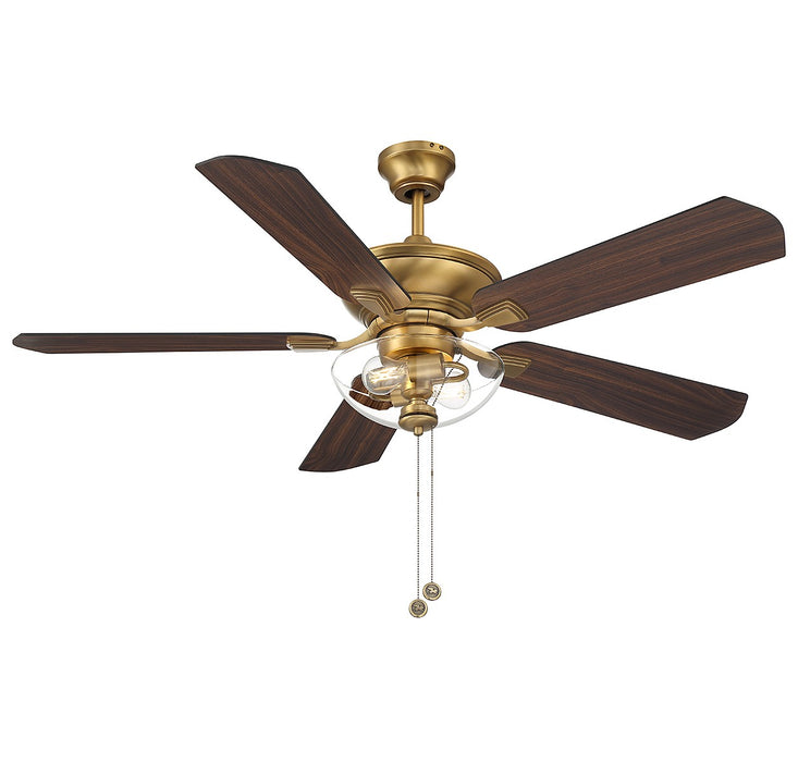 Meridian M2026NBRV 52" Outdoor Ceiling Fan, Natural Brass