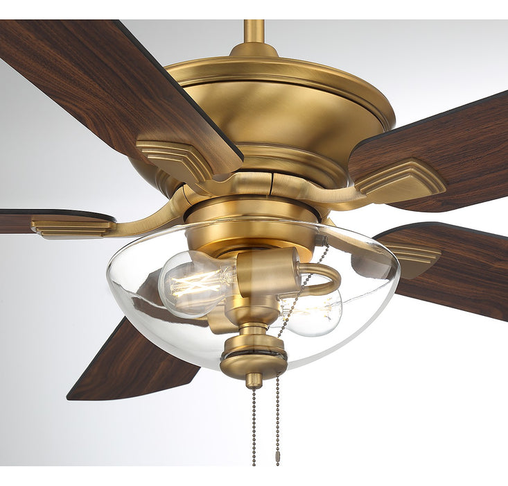 Meridian M2026NBRV 52" Outdoor Ceiling Fan, Natural Brass
