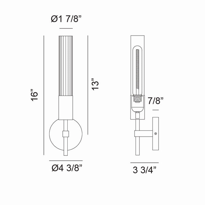 Matteo Lighting S04001CH One Light Vanity, Chrome