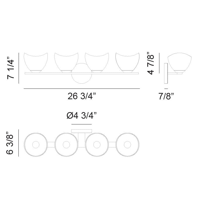 Matteo Lighting S04204CHOP Four Light Vanity, Chrome