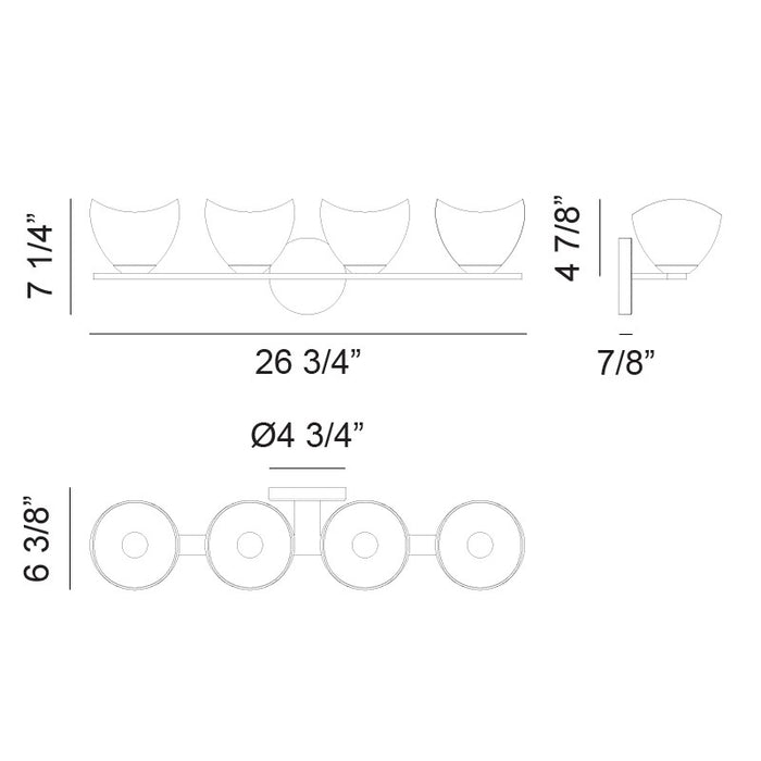 Matteo Lighting S04204CHOP Four Light Vanity, Chrome