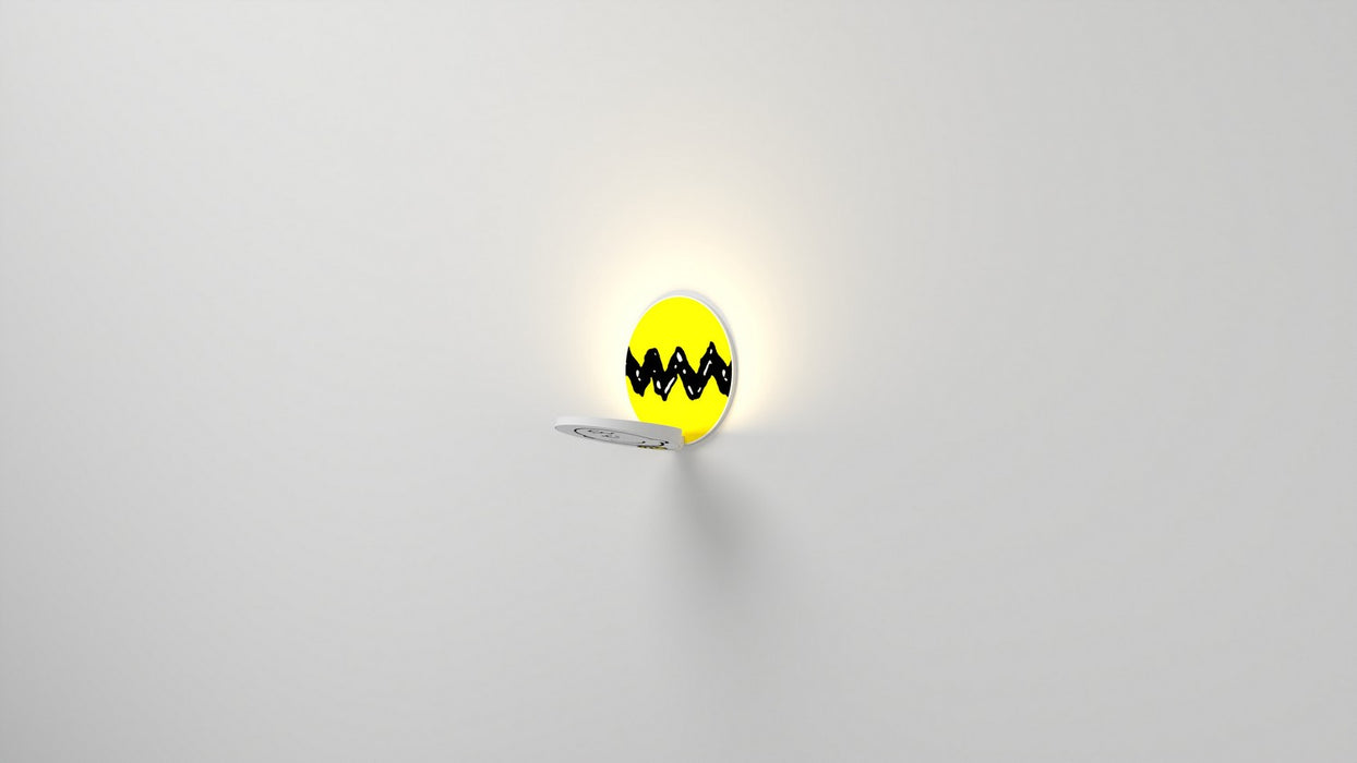 Koncept GRW-S-MWT-CB1-PI LED Wall Sconce, Matte White, Charlie Brown