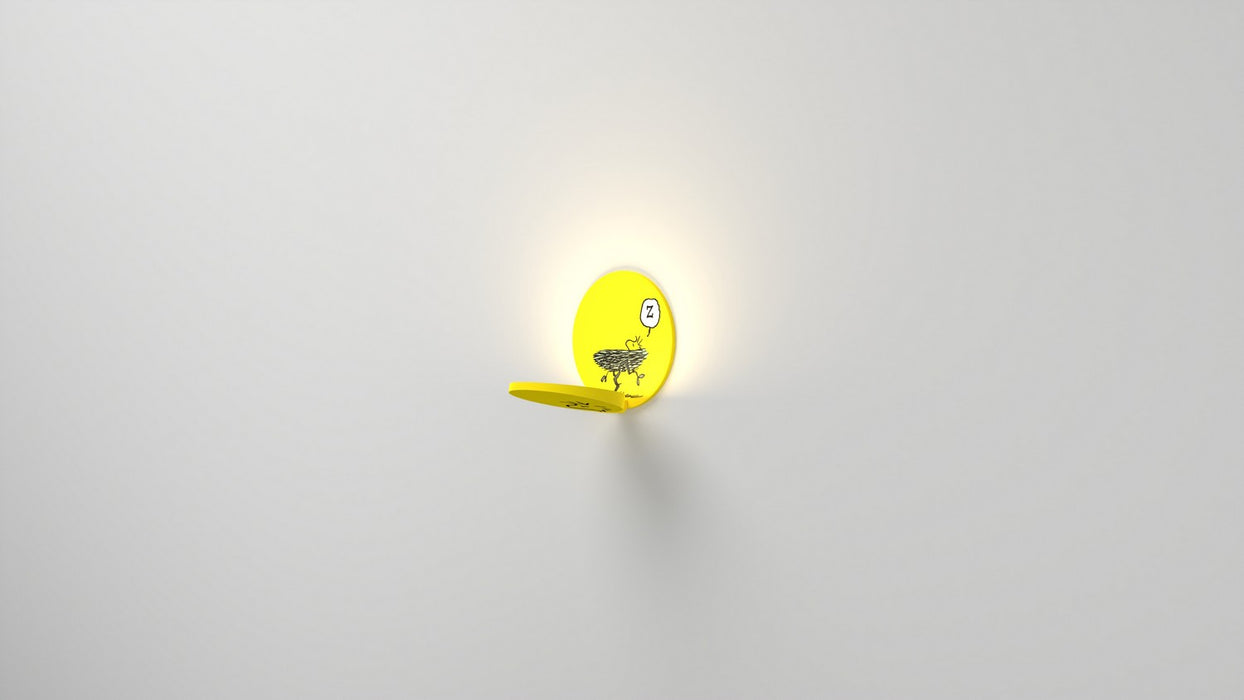 Koncept GRW-S-WSY-WO1-PI LED Wall Sconce, Matte Bright Yellow, Woodstock