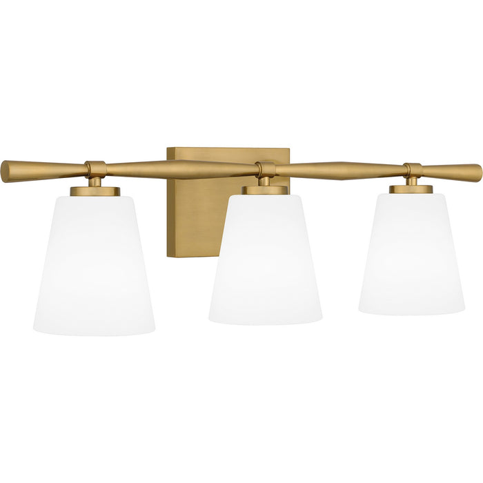 Quoizel BID8623AB Three Light Bath, Aged Brass
