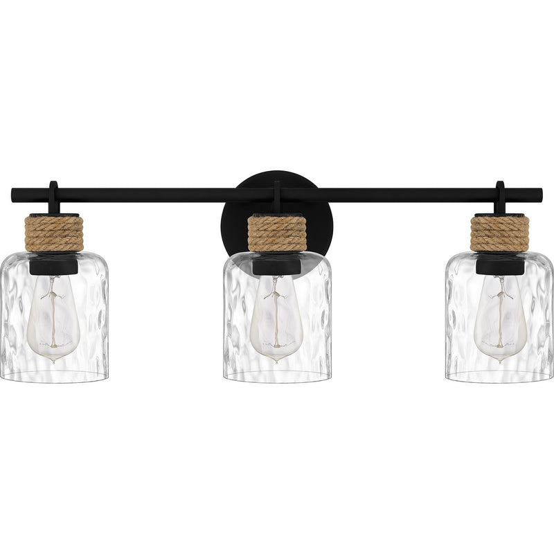 Quoizel BTC8624MBK Three Light Bath, Matte Black