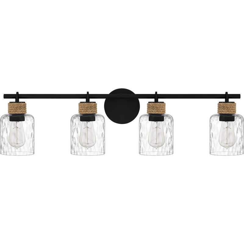 Quoizel BTC8634MBK Four Light Bath, Matte Black