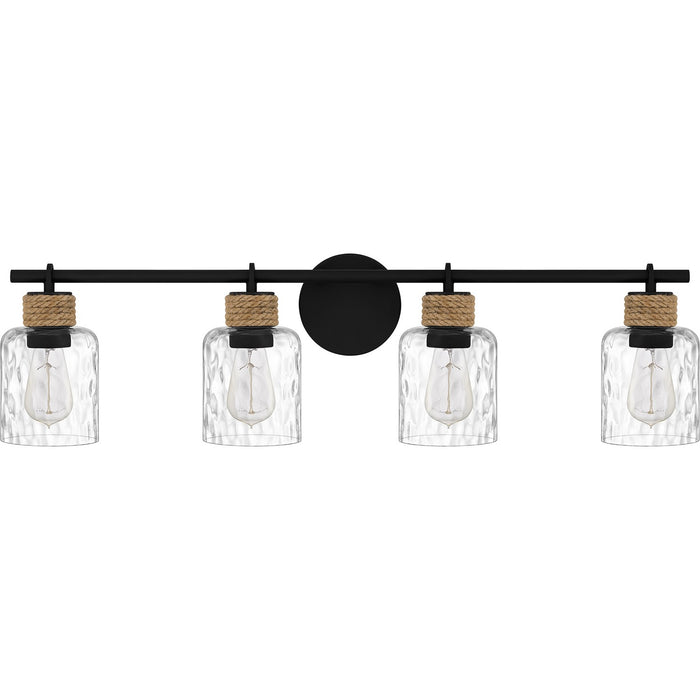 Quoizel BTC8634MBK Four Light Bath, Matte Black