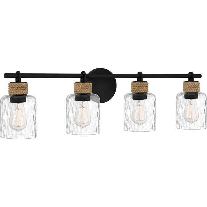 Quoizel BTC8634MBK Four Light Bath, Matte Black