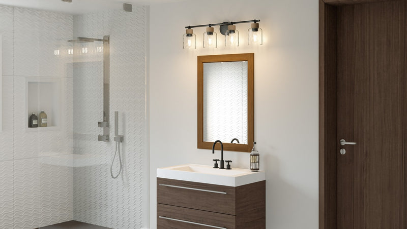 Quoizel BTC8634MBK Four Light Bath, Matte Black