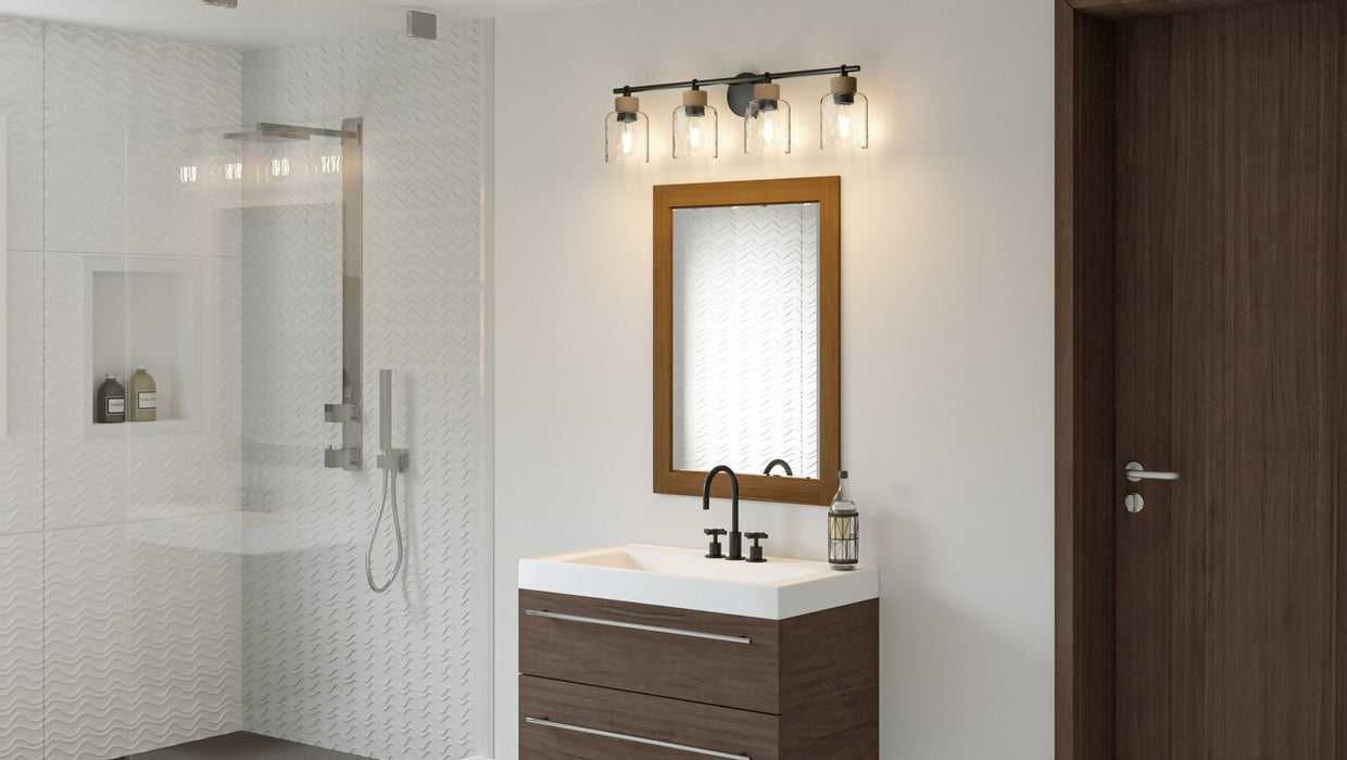 Quoizel BTC8634MBK Four Light Bath, Matte Black