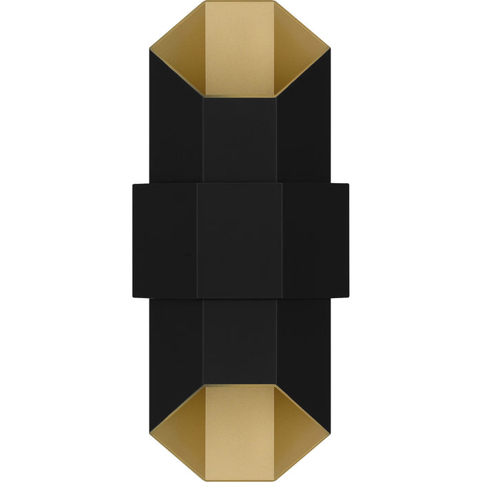 Quoizel CHS8307MBKG LED Outdoor Wall Mount, Matte Black Gold