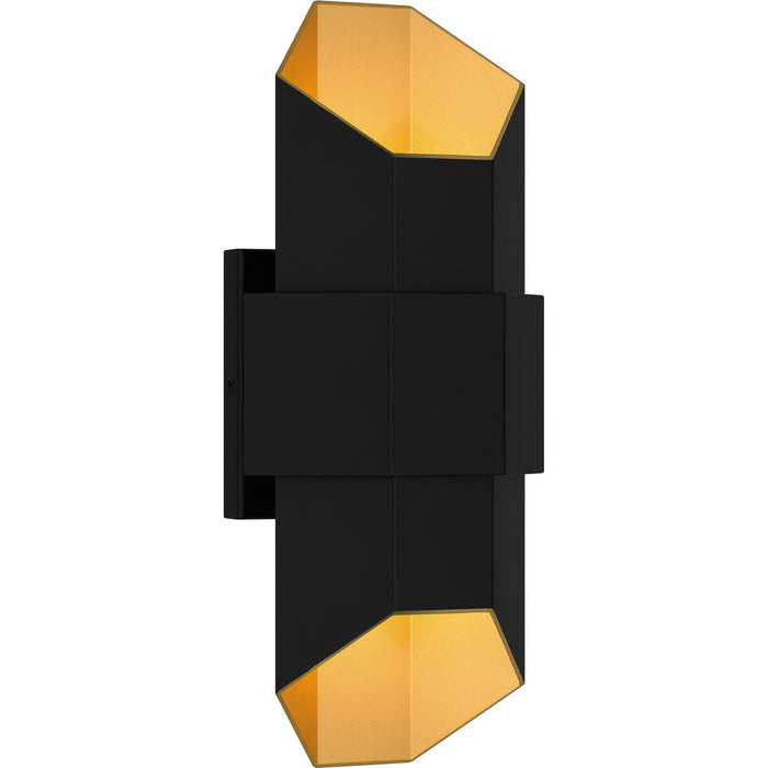 Quoizel CHS8307MBKG LED Outdoor Wall Mount, Matte Black Gold
