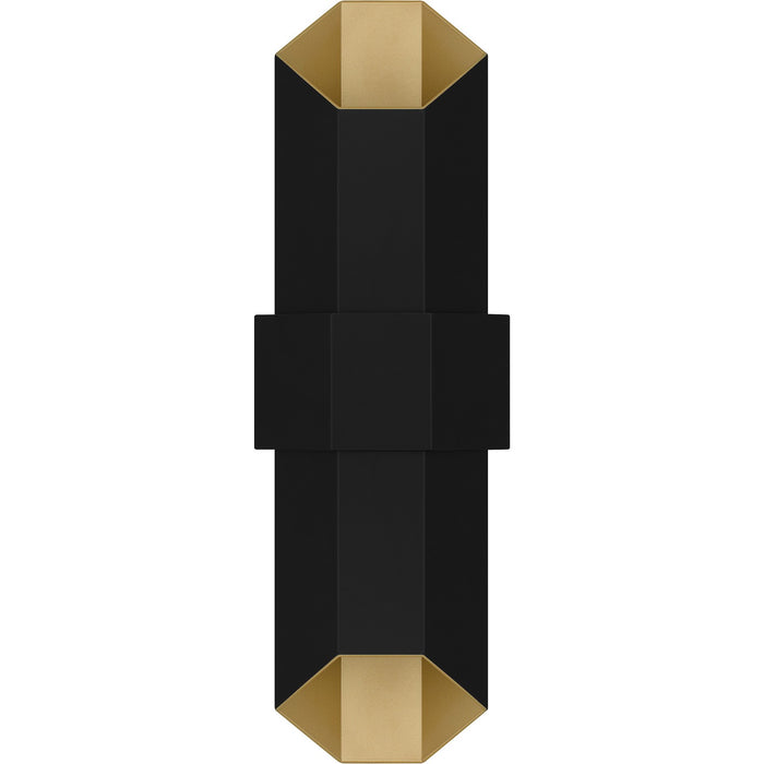 Quoizel CHS8407MBKG LED Outdoor Wall Mount, Matte Black Gold