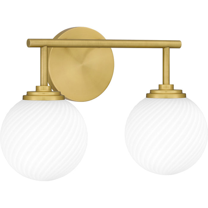 Quoizel ELO8615AB Two Light Bath, Aged Brass
